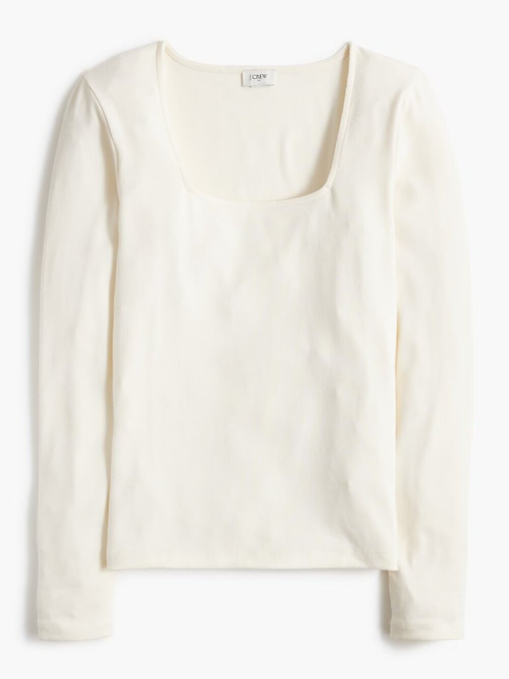 J. Crew Ivory Squareneck Long-Sleeve Top/NWT/LARGE